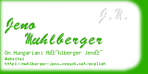 jeno muhlberger business card